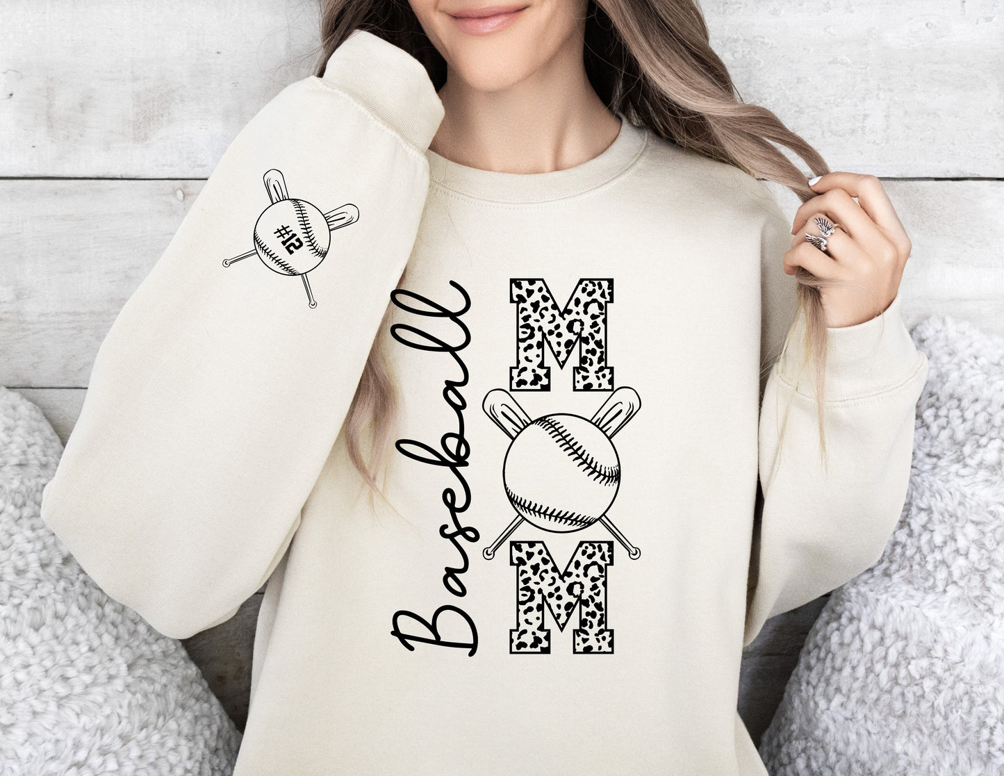 Baseball Mom with 2 bats (personalize)