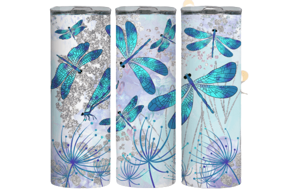 Blue Drangonflies 20oz Tumbler