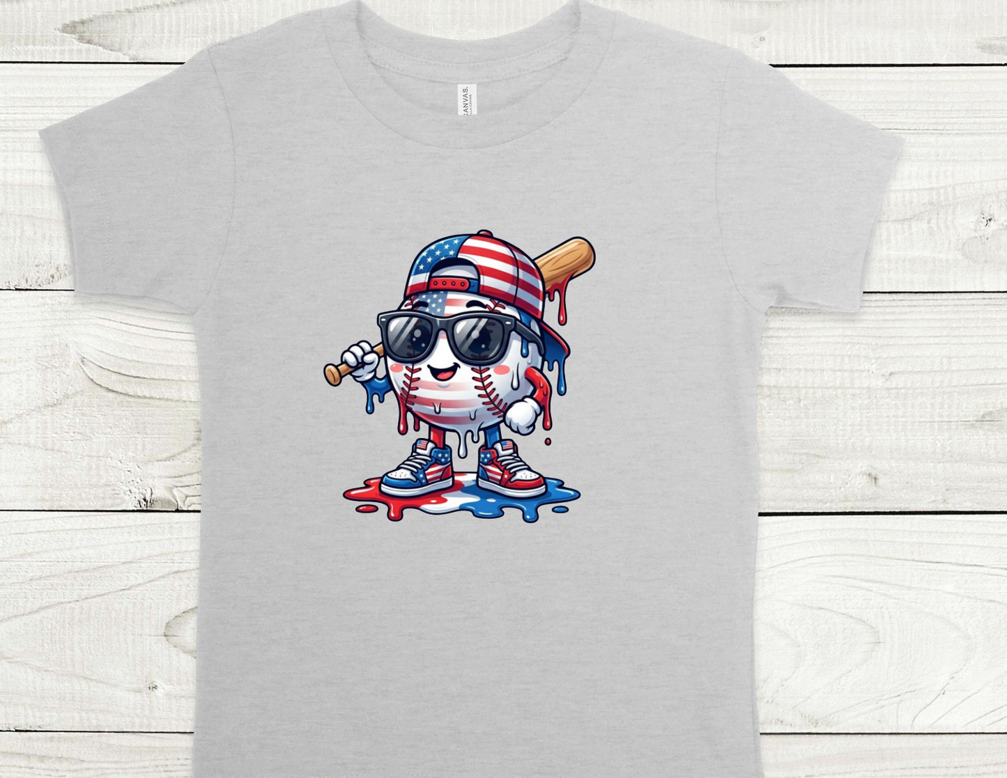 Patriotic Baseball Drip