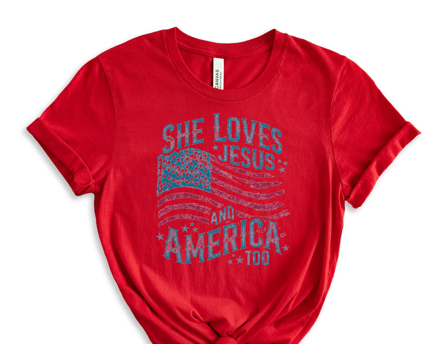 She Loves Jesus and America Too (vintage flag)