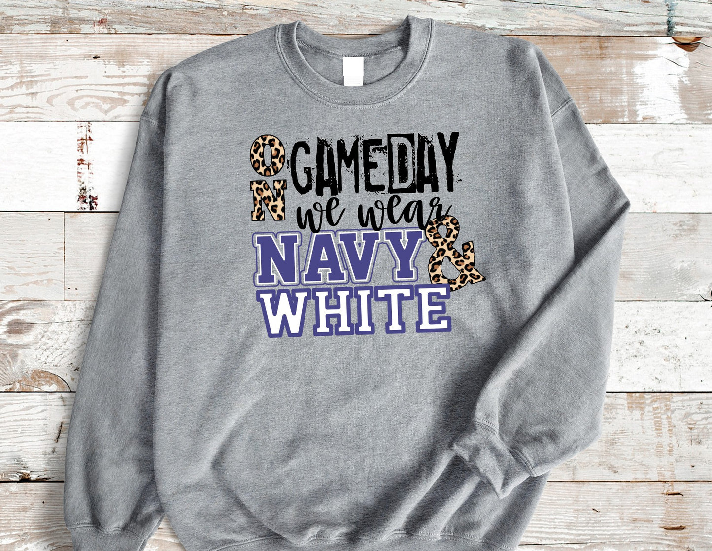 On Game Day Navy and White