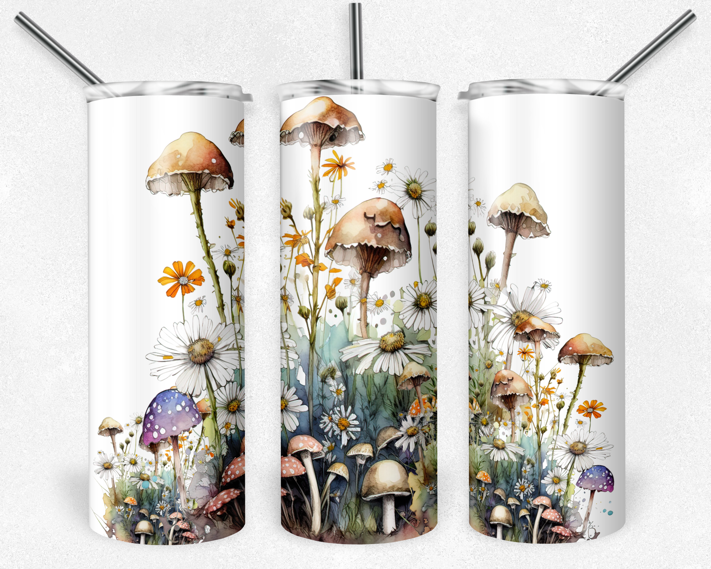 Mushrooms &  Daisies 20oz Tumbler