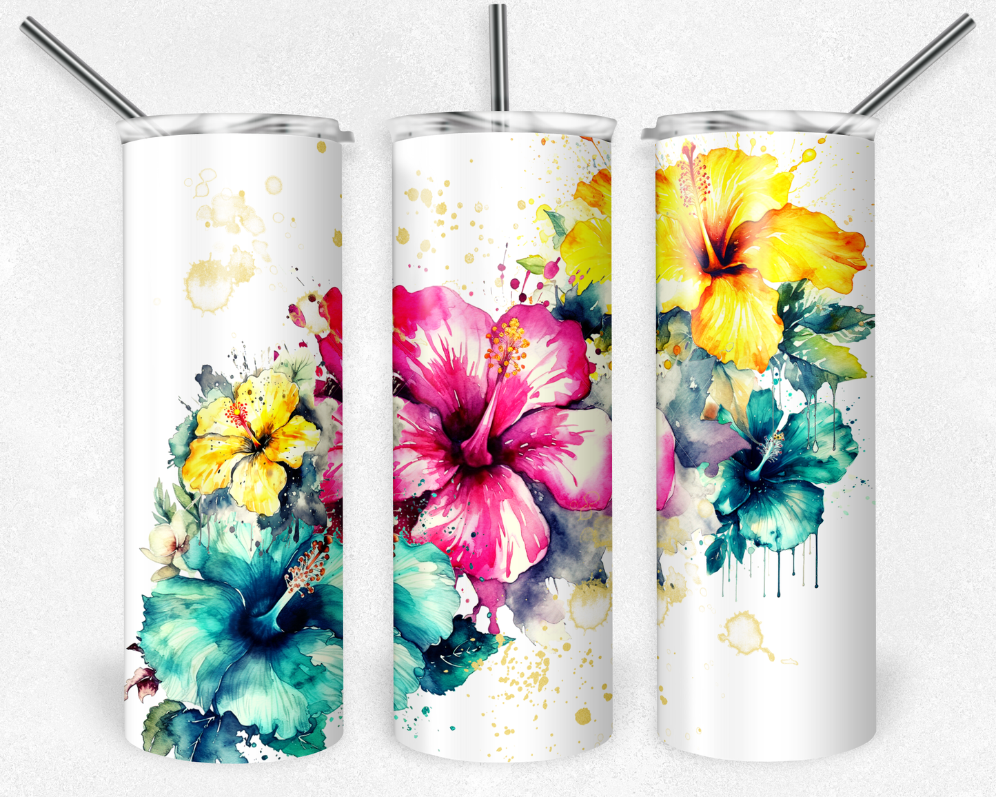 Watercolor Lilies 20oz Tumbler