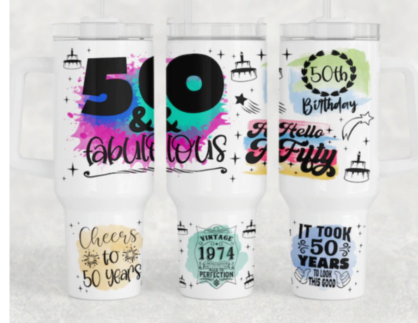 Fifty and Fabulous 40 oz tumbler