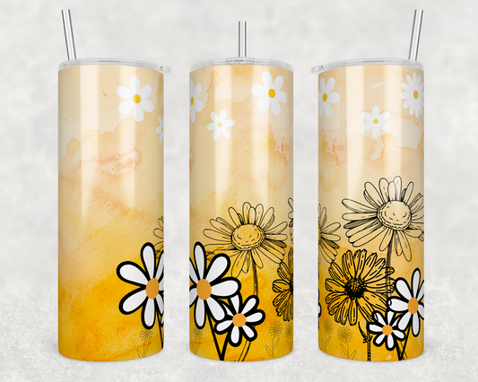 Yellow Daisies 20oz Tumbler (Personalized)