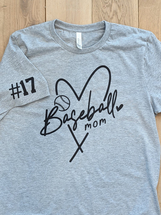 Baseball Mom lg heart