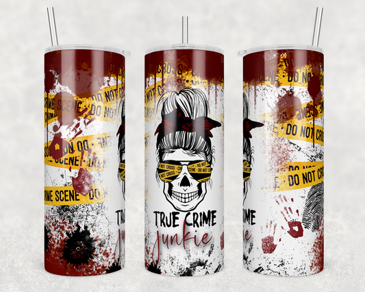 True Crime Junkie Skull 20oz Tumbler