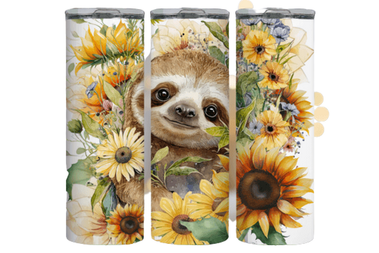 Cute Sloth with Sunflowers 4 in 1 Tumbler