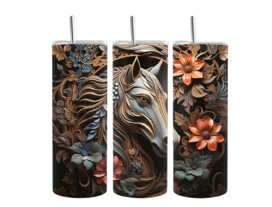 Flowers & Horse 20oz Tumbler