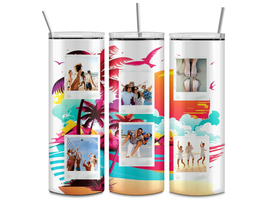 Beach Vacation Photo 20oz Tumbler (personalized)