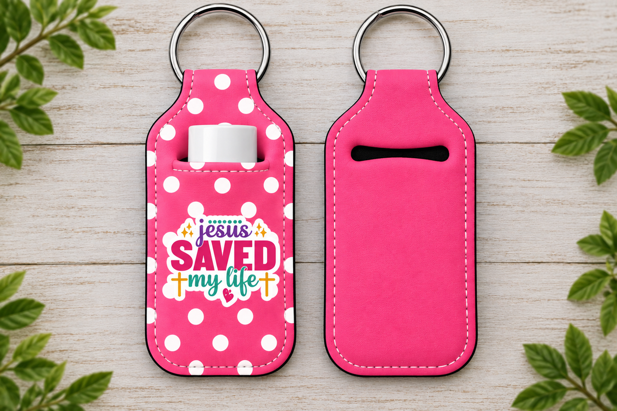 Christian Lip Balm Holder Keychain (set 1)