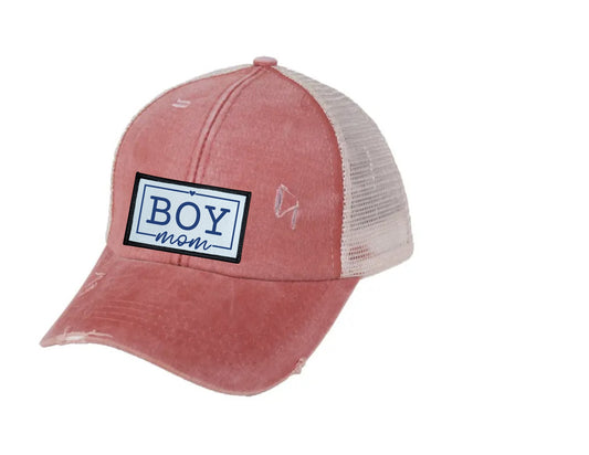Boy Mom Ponytail/Messy Bun Hat