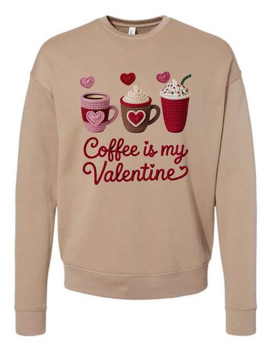 Coffee is my Valentine faux yarn