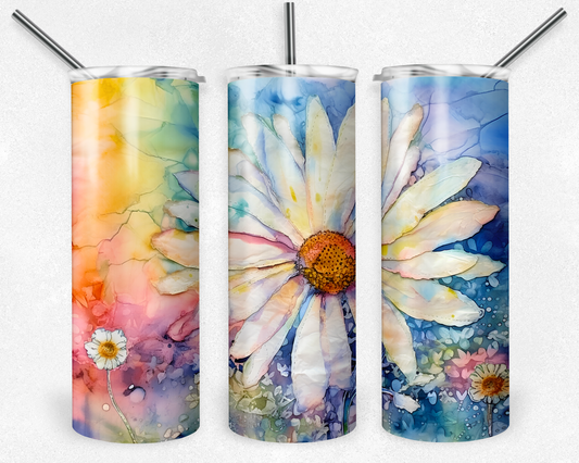 Watercolor Daisy 20oz Insulated Tumbler