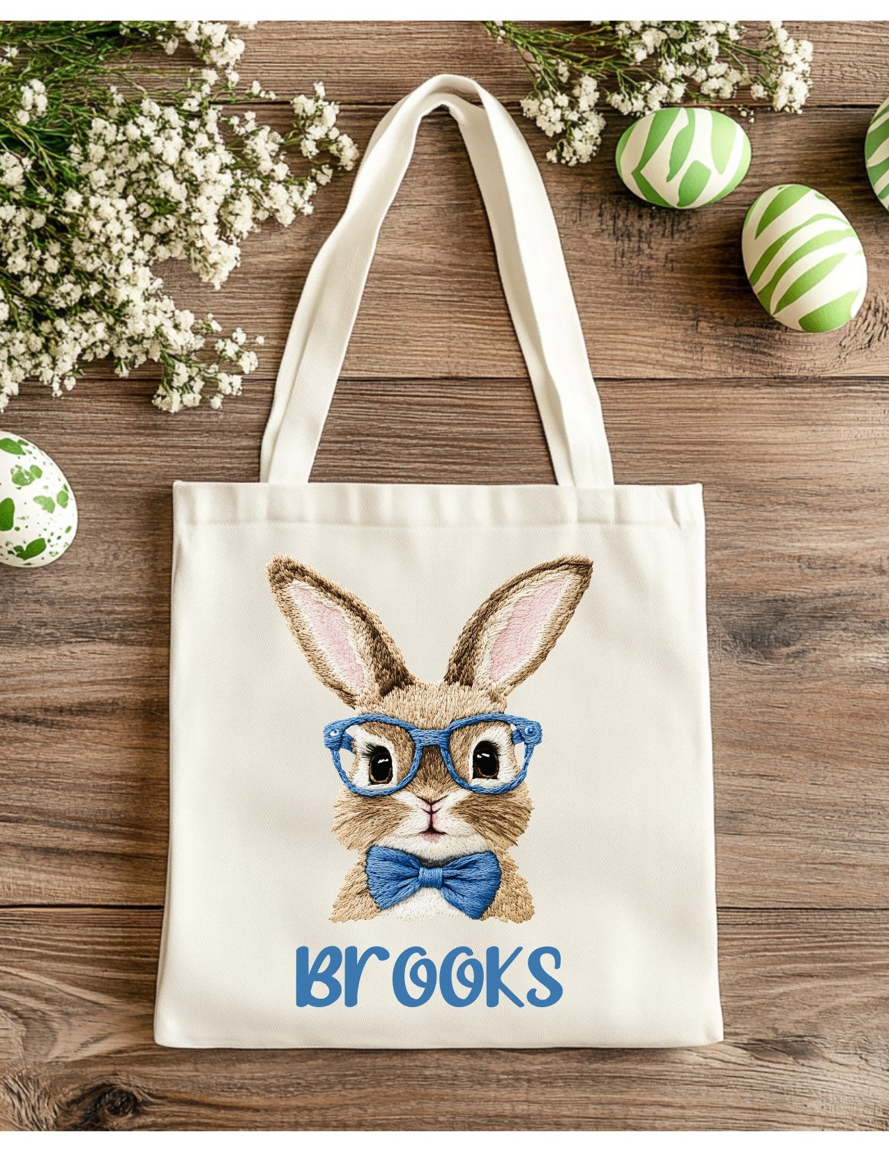 Easter Gift Sack Retro faux stitch Bunny