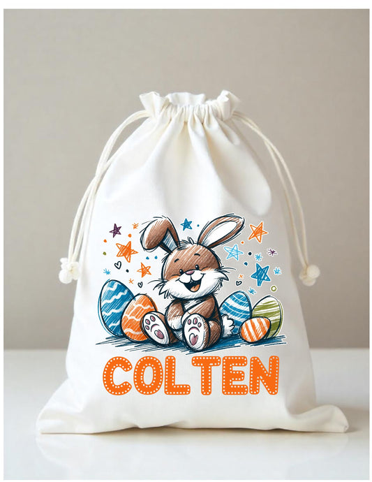 Easter Gift Sack character bunnies blue