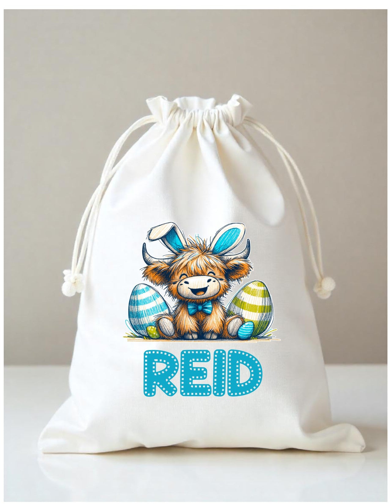 Easter Gift Sack character bunnies blue