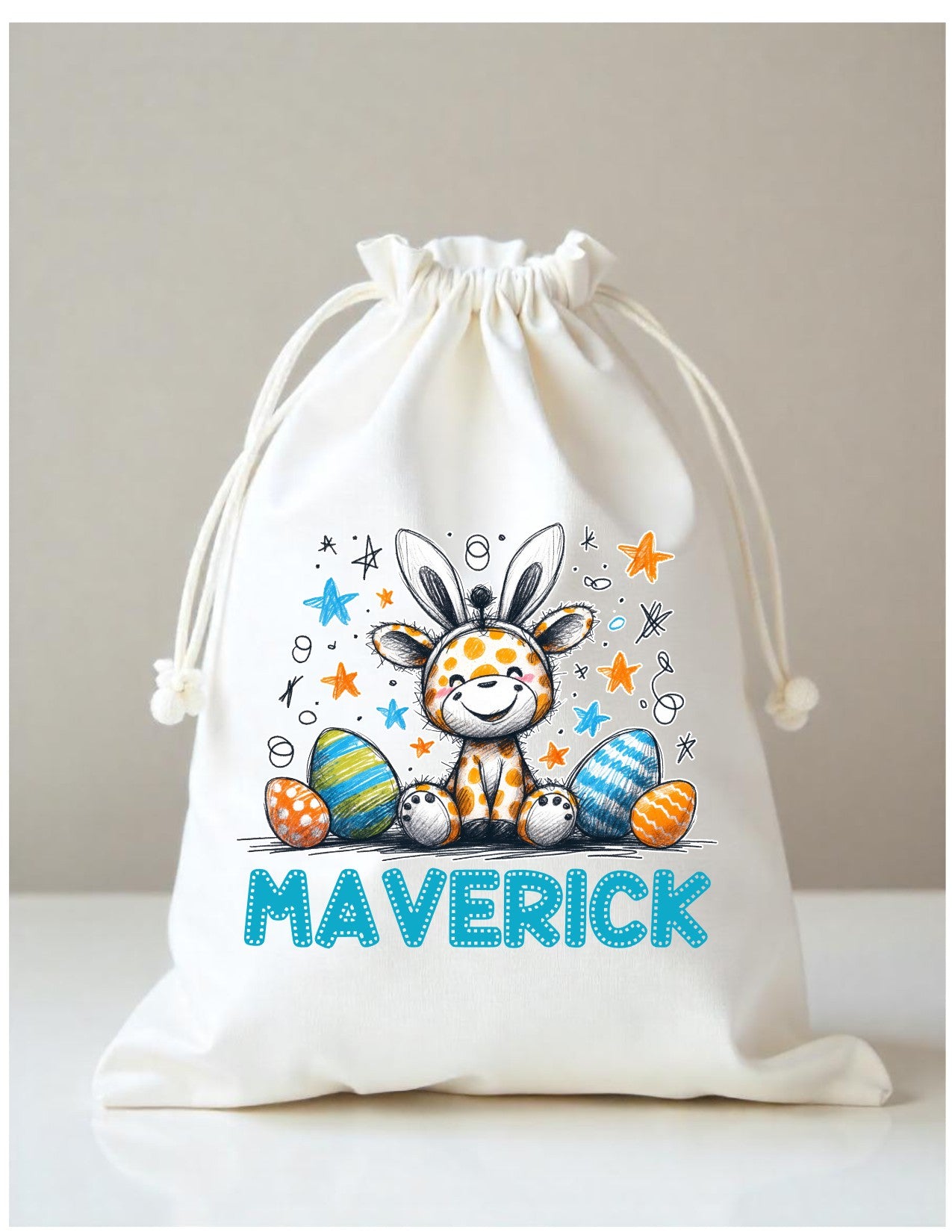 Easter Gift Sack character bunnies blue