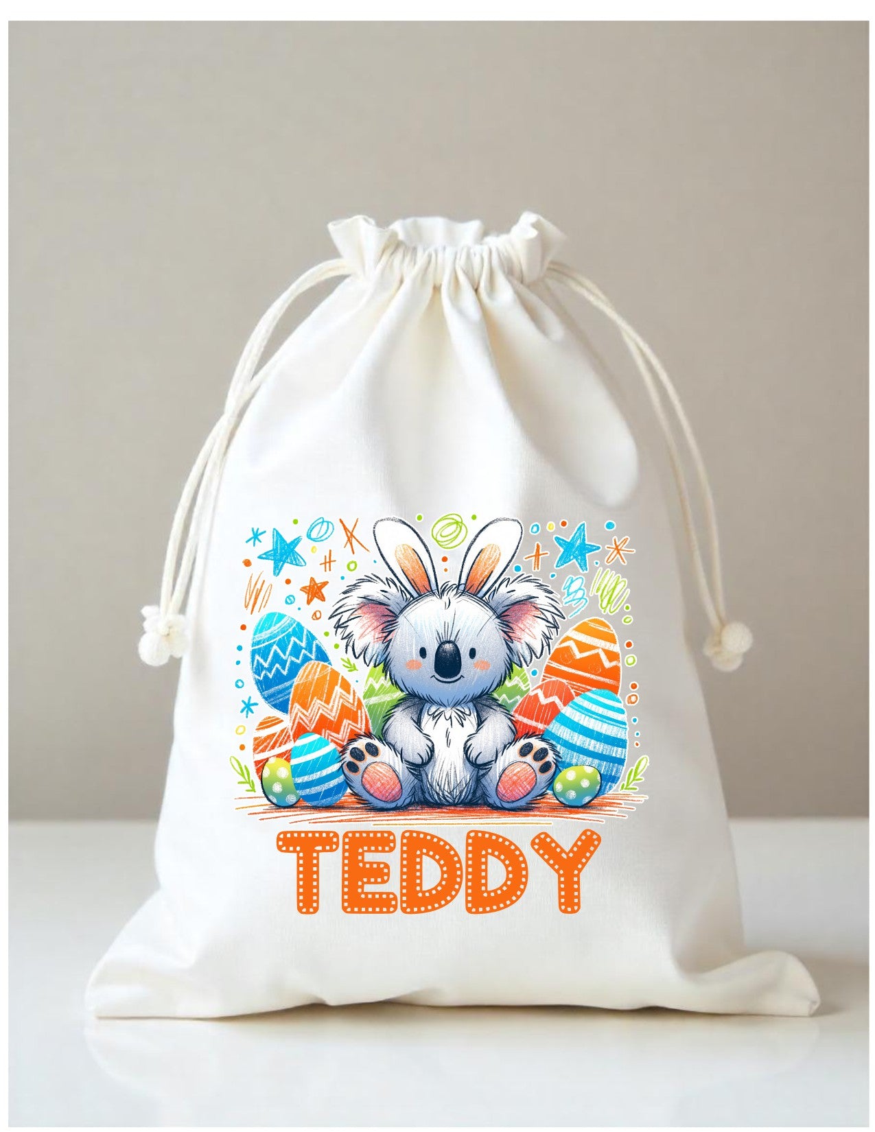Easter Gift Sack character bunnies blue