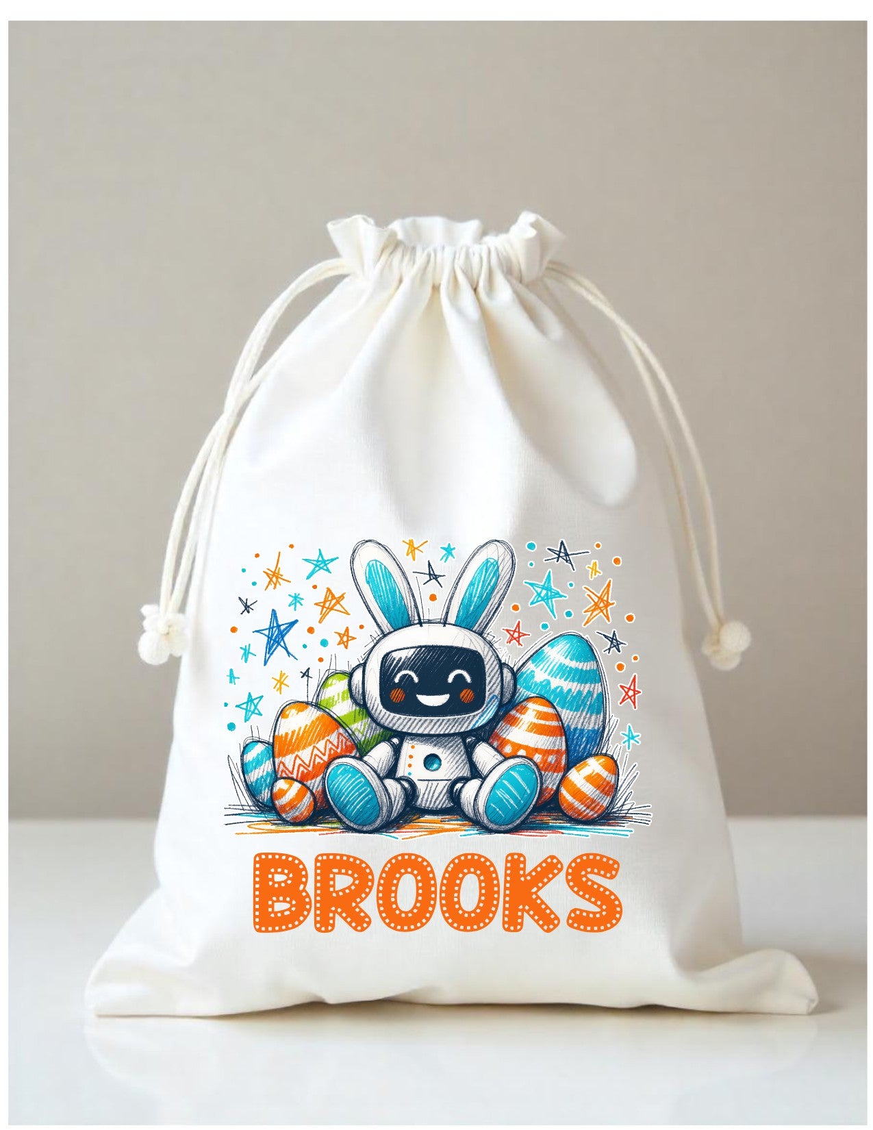 Easter Gift Sack character bunnies blue