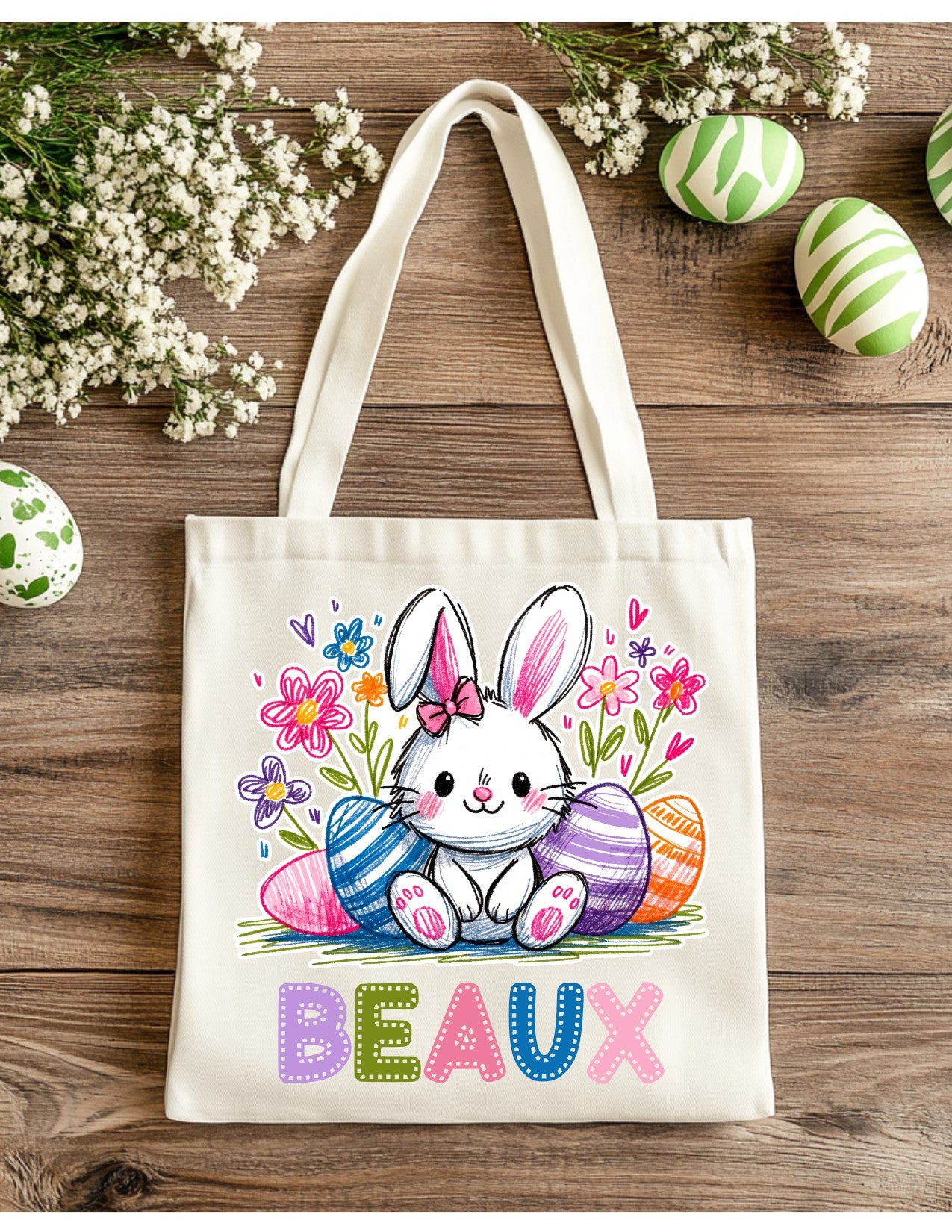 Easter Gift Totes Character Bunny Pink