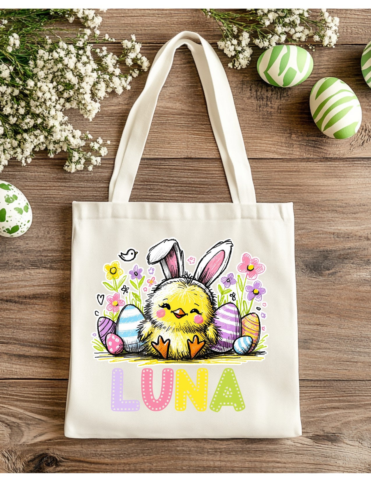Easter Gift Totes Character Bunny Pink