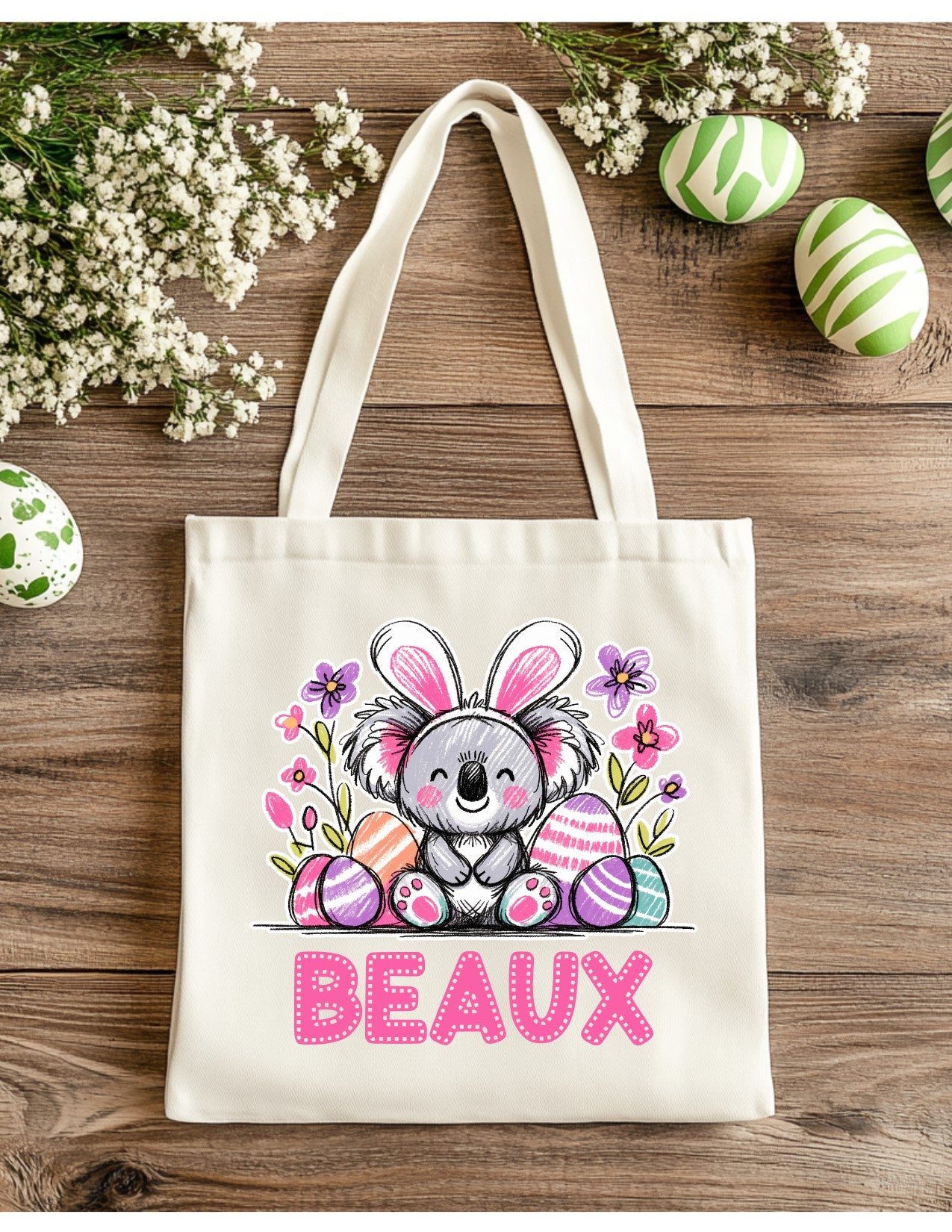 Easter Gift Totes Character Bunny Pink