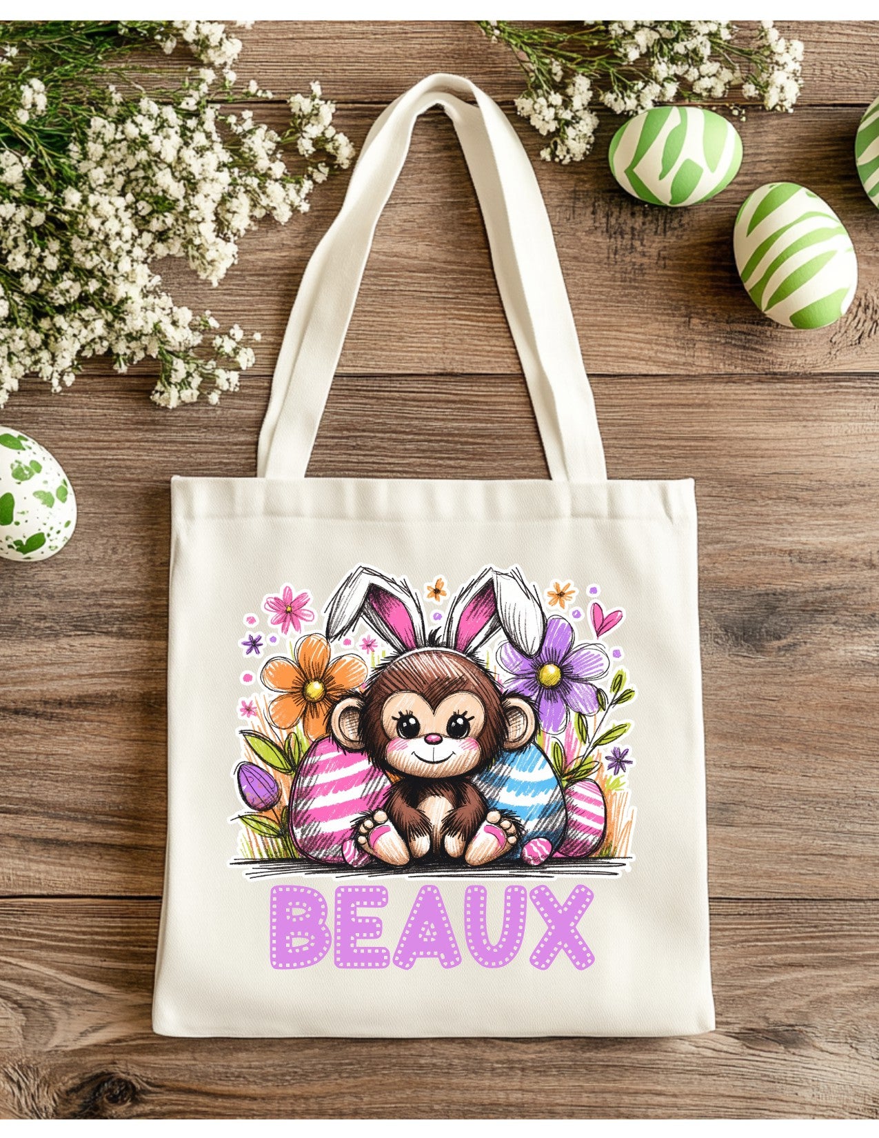 Easter Gift Totes Character Bunny Pink