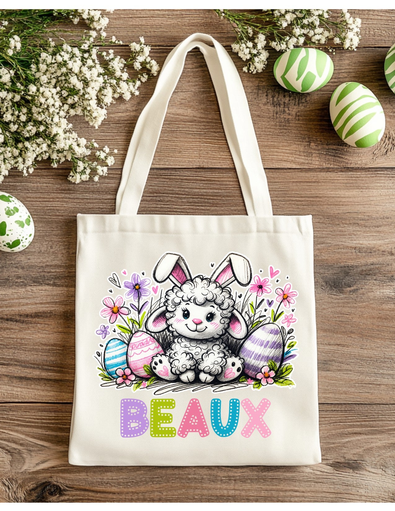 Easter Gift Totes Character Bunny Pink