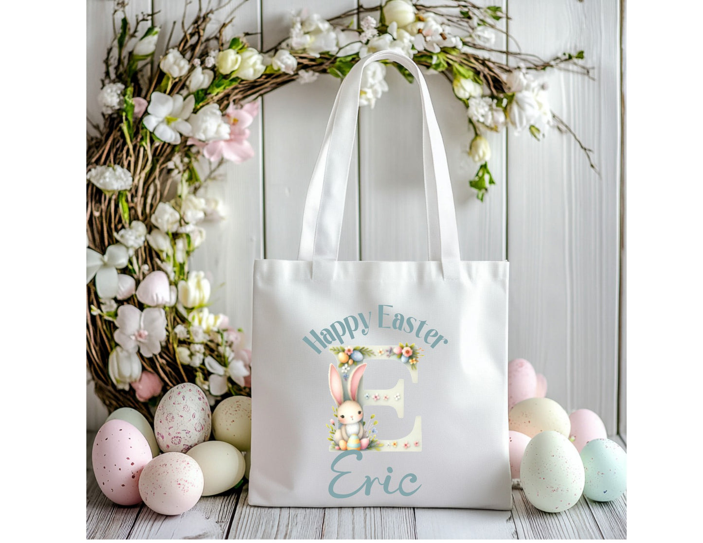 Happy Easter Bunny Alphabet Tote