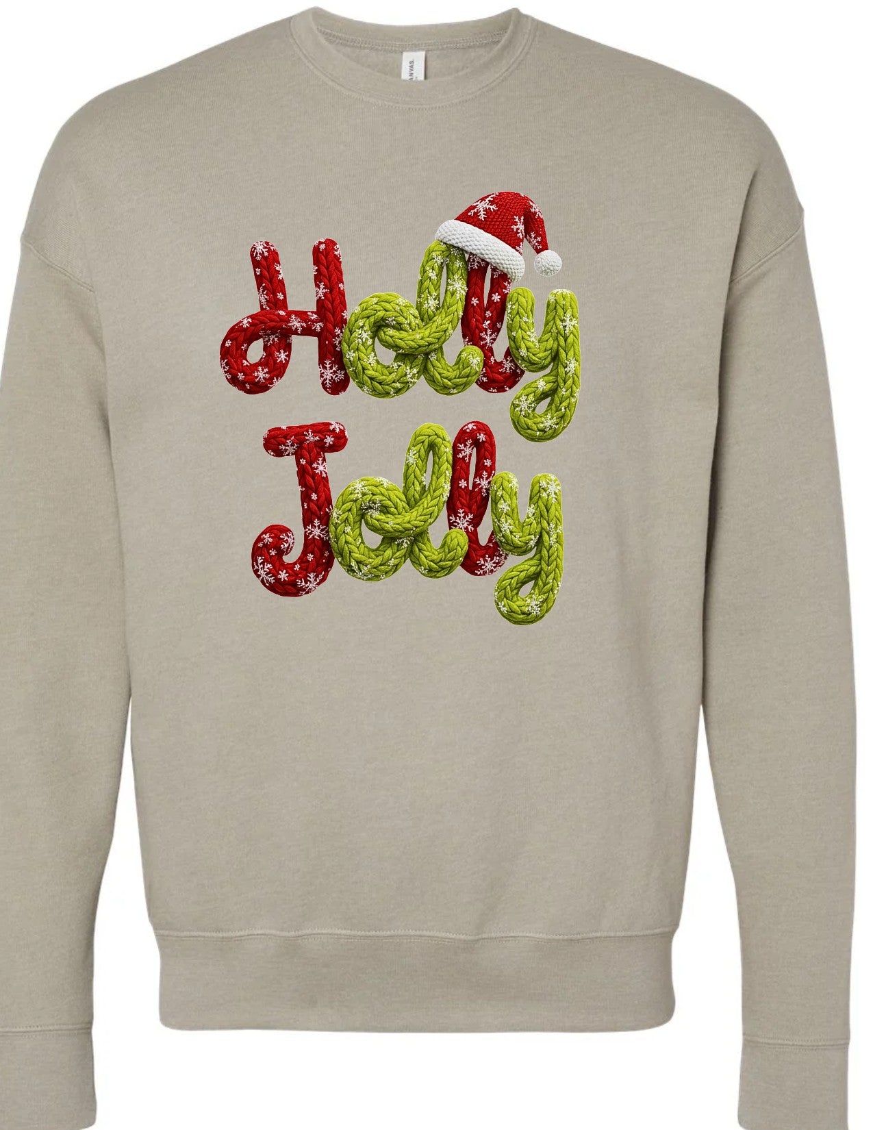 Faux Knit Holly Jolly