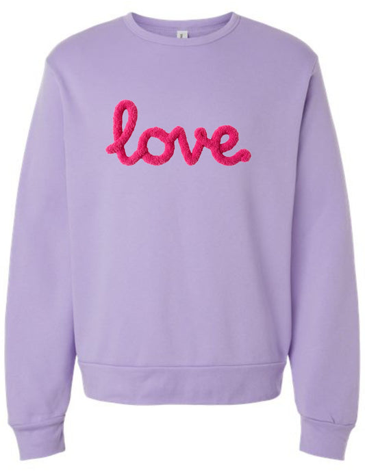LOVE fluffy pink faux knit
