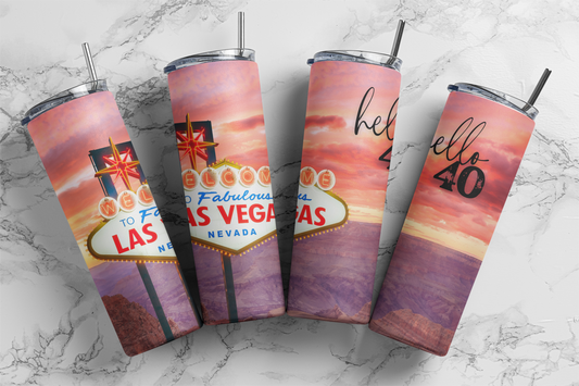 Hello Forty Vegas 20oz Tumbler