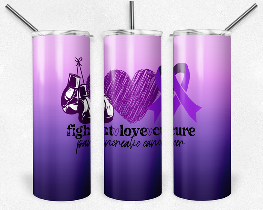 Fight Love Cure Pancreatic Cancer 20oz Tumbler