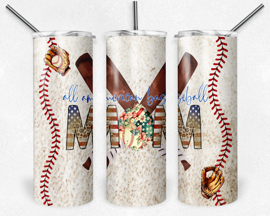 All American Baseball Mom 20oz Tumbler