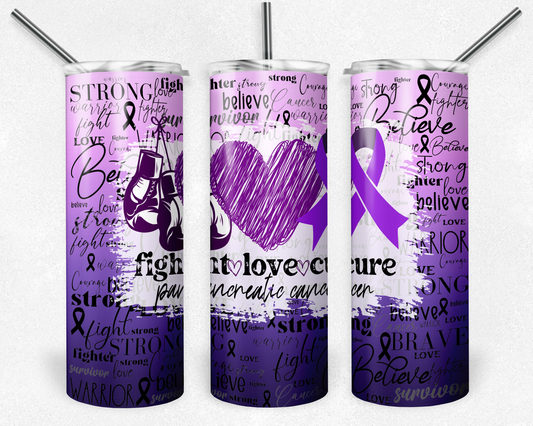 Fight Love Cure Pancreatic Cancer (2) 20oz Tumbler