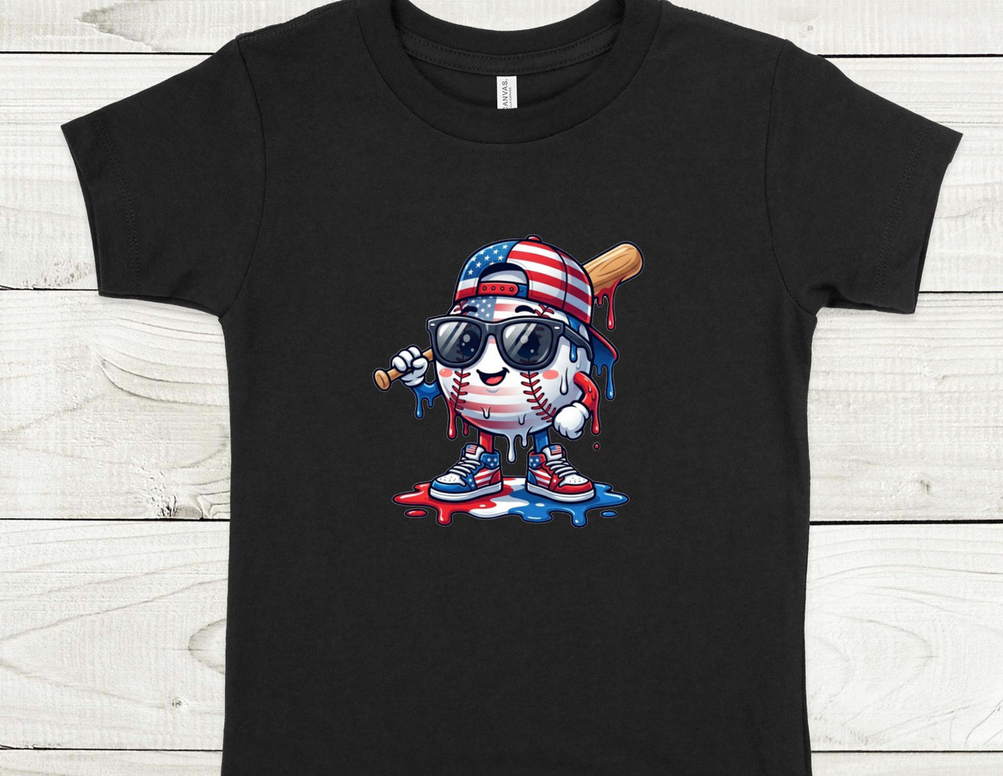 Patriotic Baseball Drip