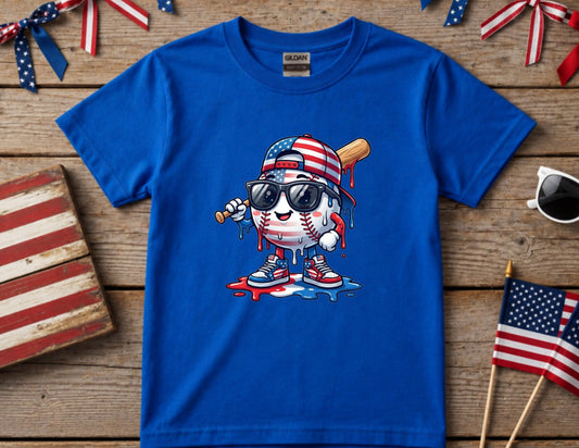 Patriotic Baseball Drip