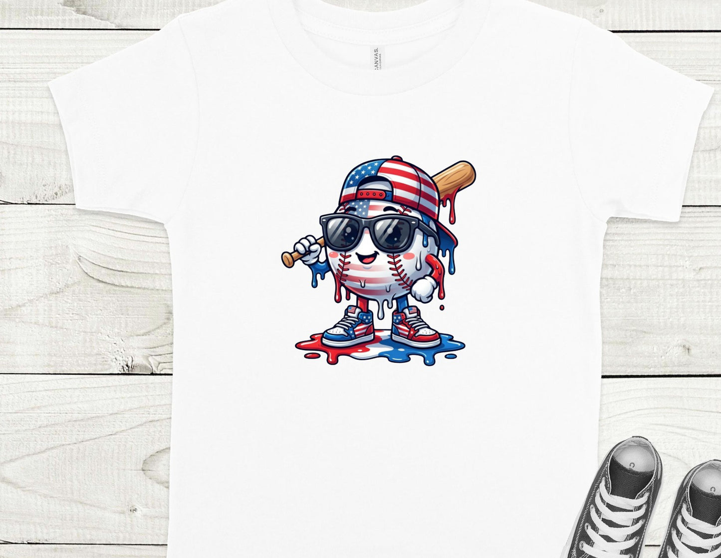 Patriotic Baseball Drip