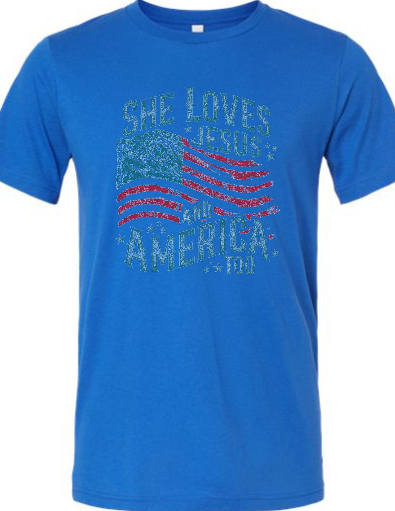 She Loves Jesus and America Too (vintage flag)
