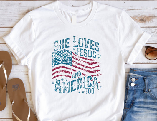 She Loves Jesus and America Too (vintage flag)
