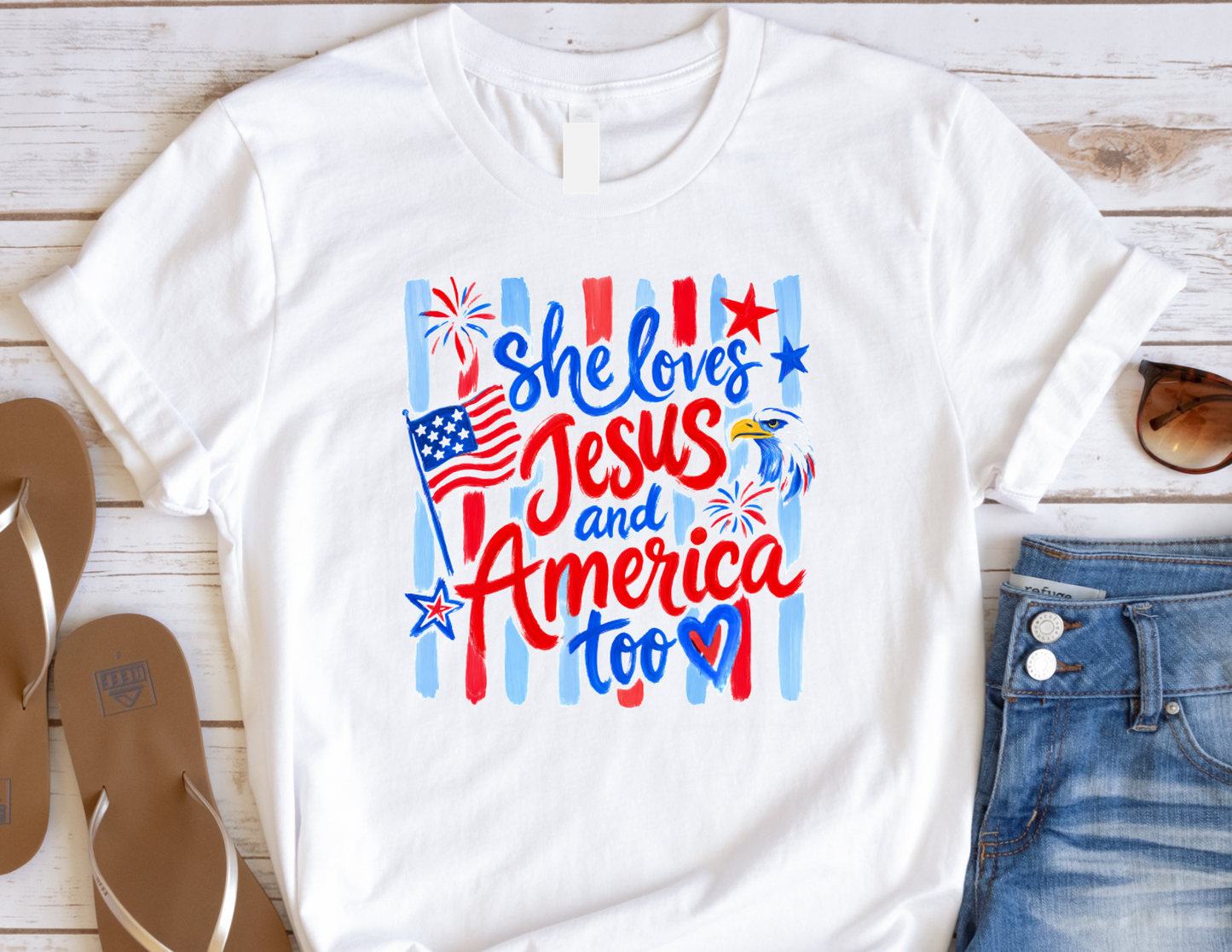 She Loves Jesus and America Too (stripe)