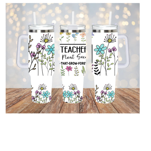Colorful Wildflower 40oz Tumbler Personalized