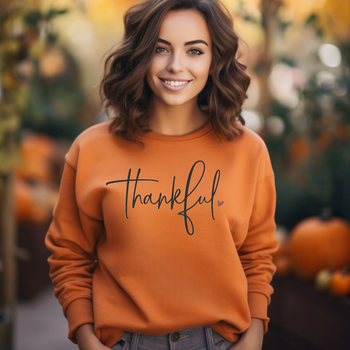Thankful script w/heart