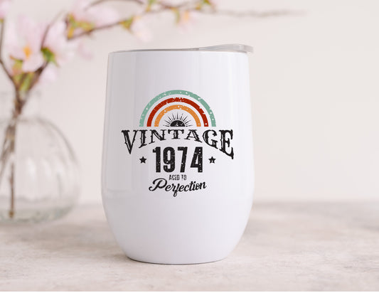 Vintage 1974 (rainbow) Wine Tumbler