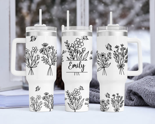 Wildflower Blk/White Personalized