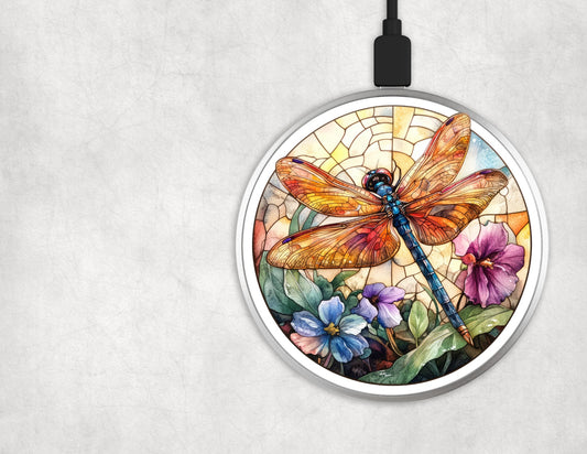 Wireless Charger Stained Glass Dragonfly