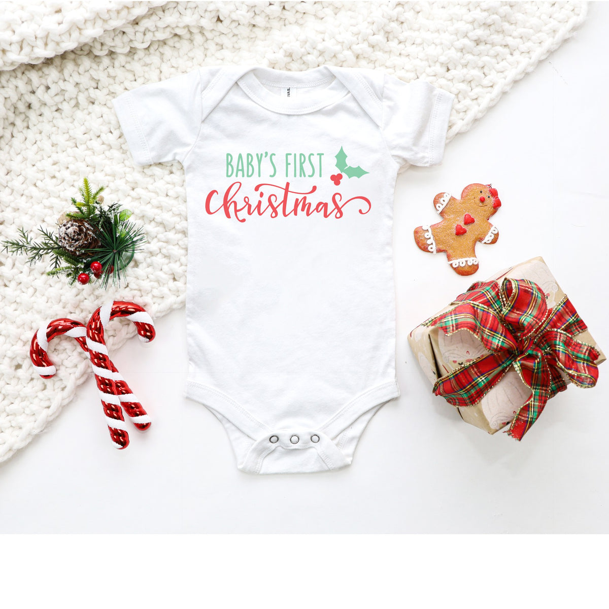 Baby's First Christmas Holly Leaf