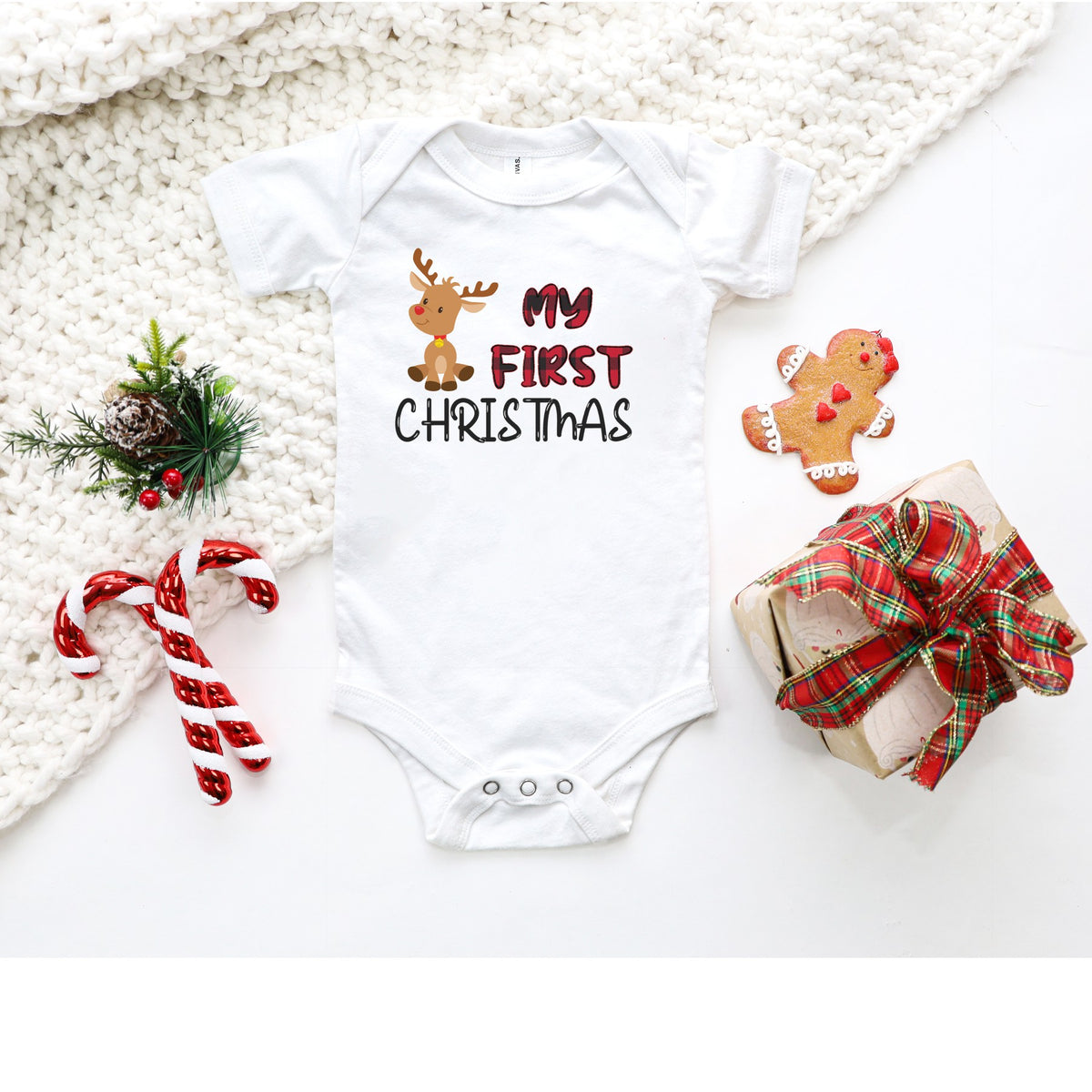 Baby's First Christmas Reindeer Sitting